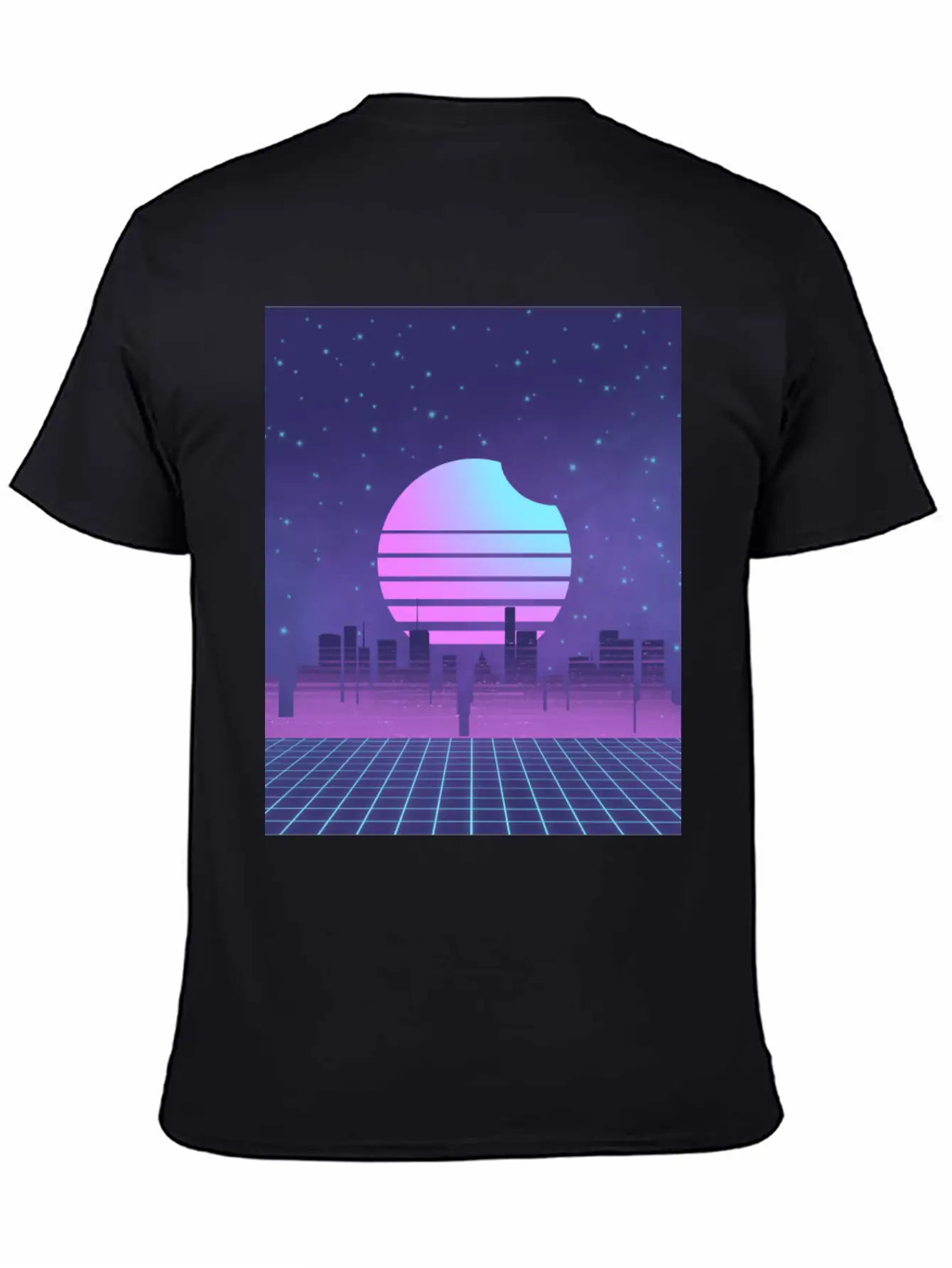 Synthwave Sunset Glitchy Miami Vaporwave City Unisex Casual T-Shirt – Clean Design For Daily Comfort