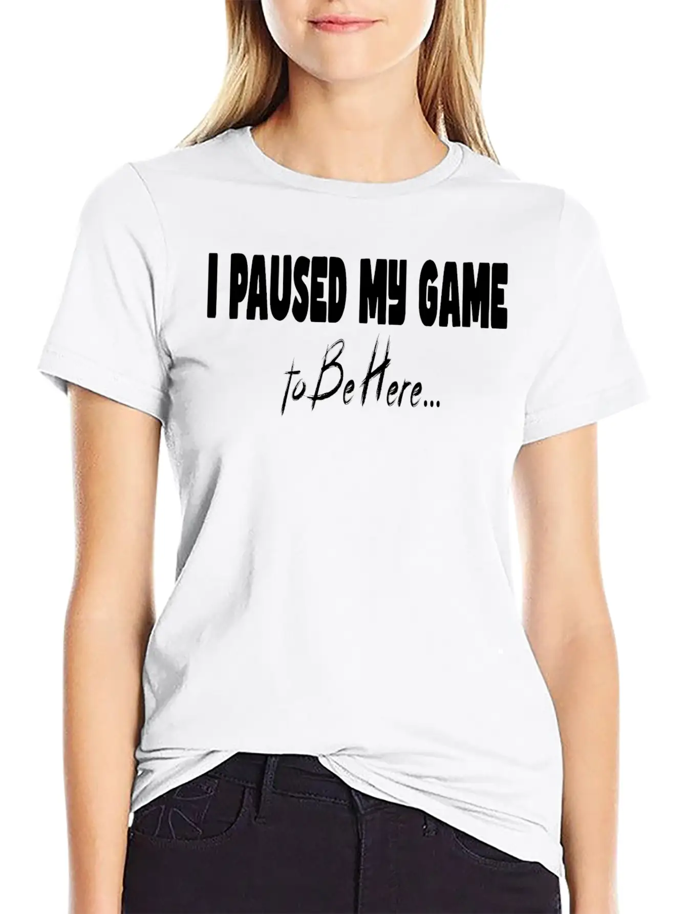 T-shirt De Jeu Avec Inscription « I Paused My Game Basic Graphic T-Shirt – Daily Comfort In Soft Cotton