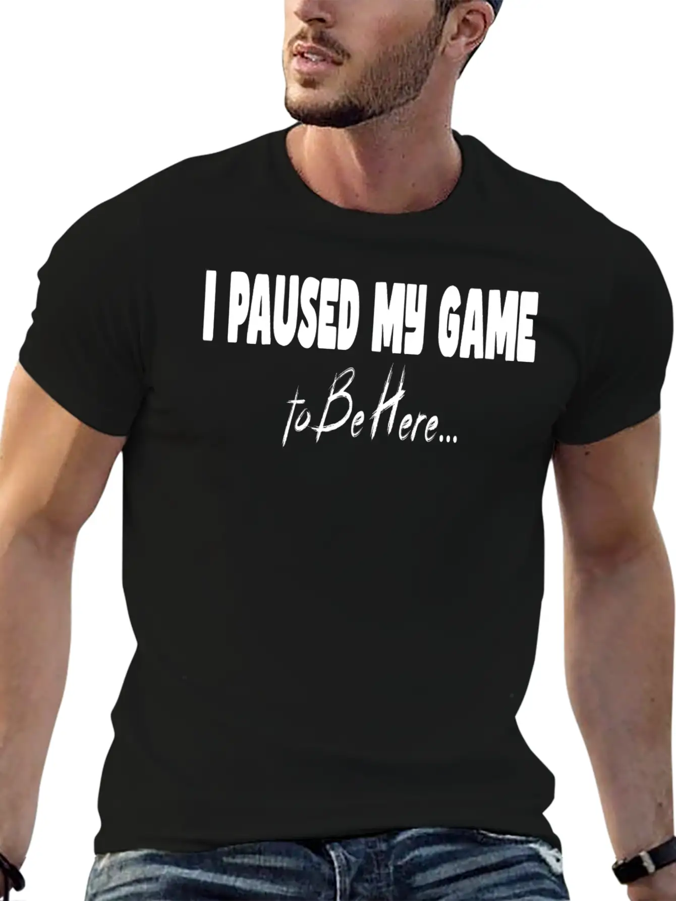 T-shirt De Jeu Avec Inscription « I Paused My Game Basic Graphic T-Shirt – Daily Comfort In Soft Cotton