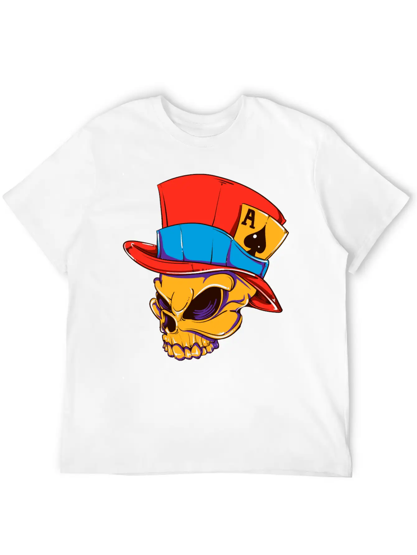 T-Shirt Streetwear Skull Card Player Vector Image Modern Fit Casual T-Shirt – Clean And Versatile Design