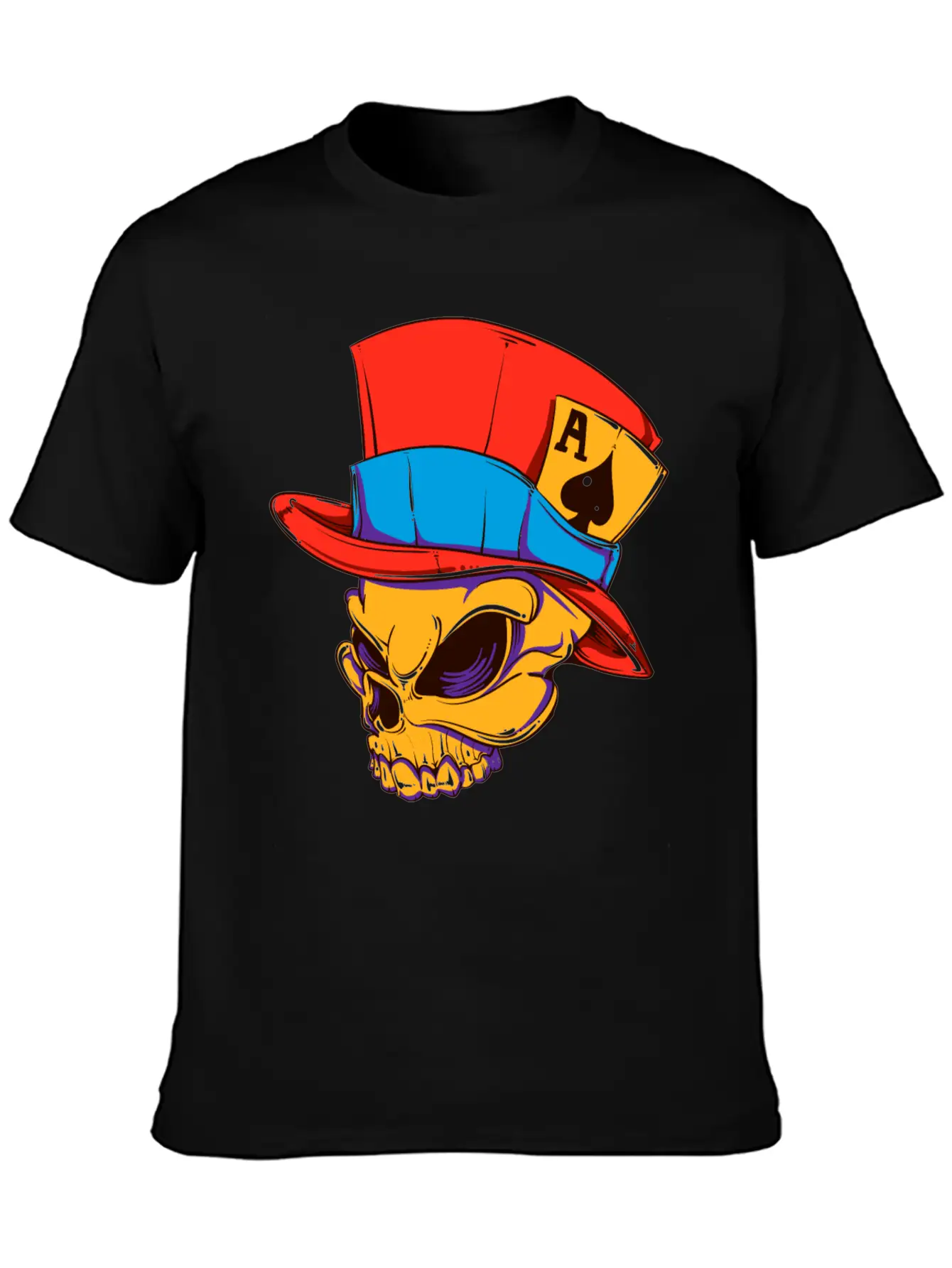 T-Shirt Streetwear Skull Card Player Vector Image Modern Fit Casual T-Shirt – Clean And Versatile Design
