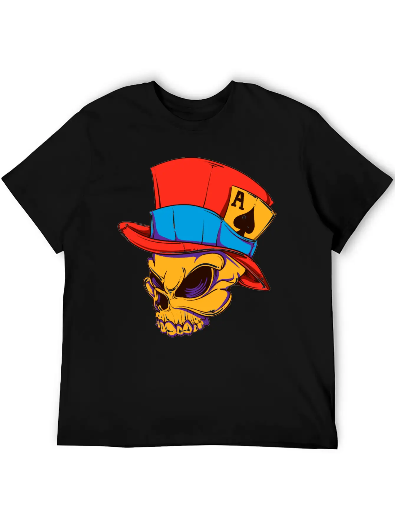 T-Shirt Streetwear Skull Card Player Vector Image Modern Fit Casual T-Shirt – Clean And Versatile Design