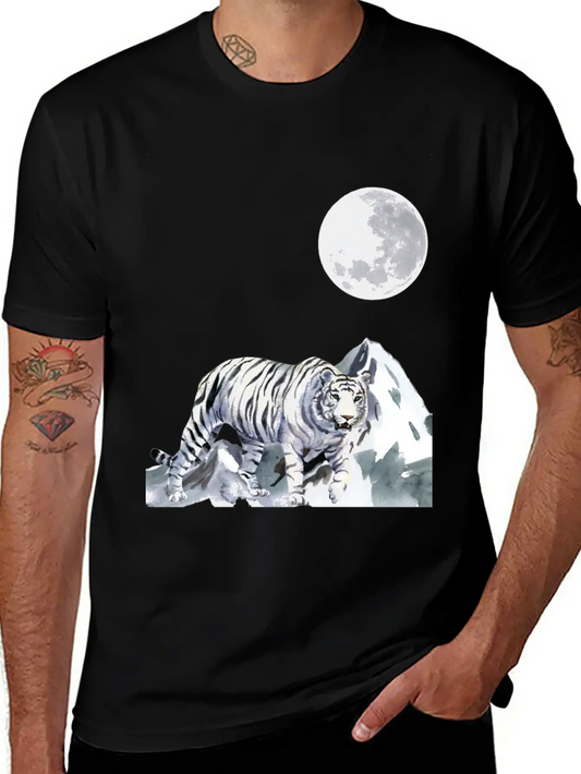 T-shirt: White Moon - The Night Panther Unisex Casual T-Shirt – Clean Design For Daily Comfort