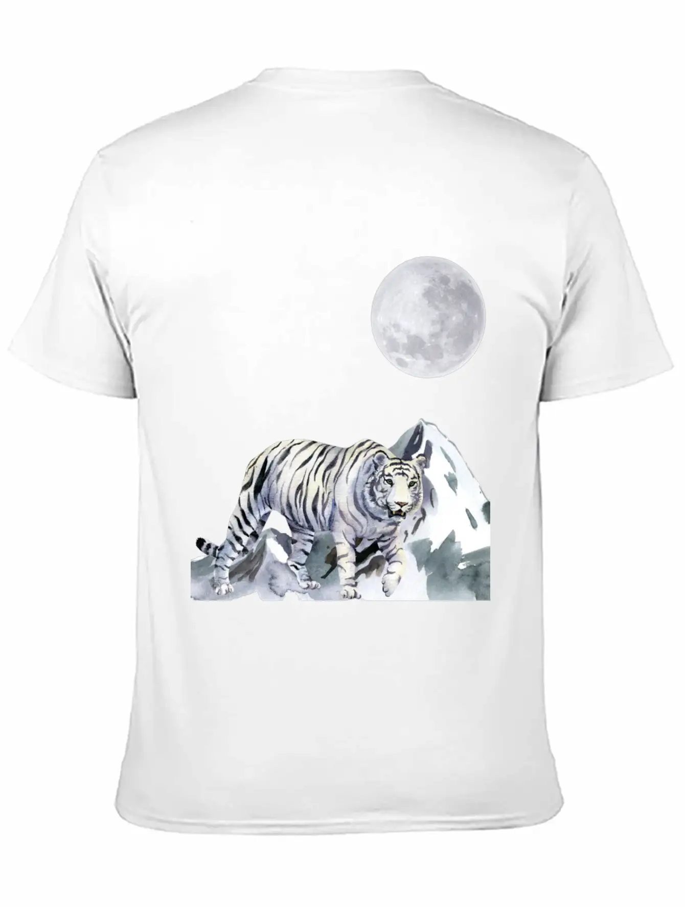 T-shirt: White Moon - The Night Panther Unisex Casual T-Shirt – Clean Design For Daily Comfort