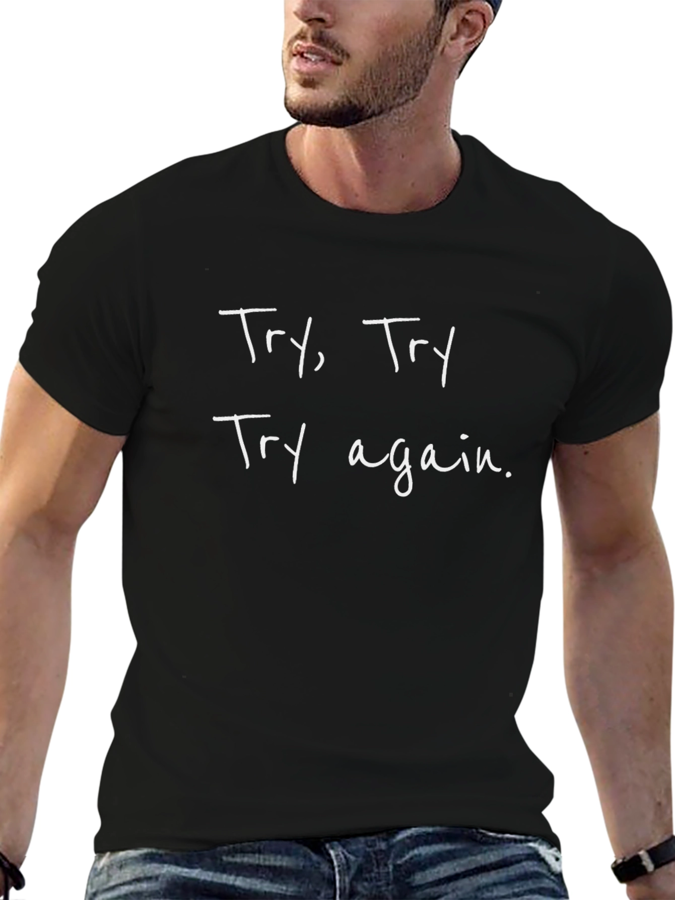 Try Try Again Graphic Tee - Motivation