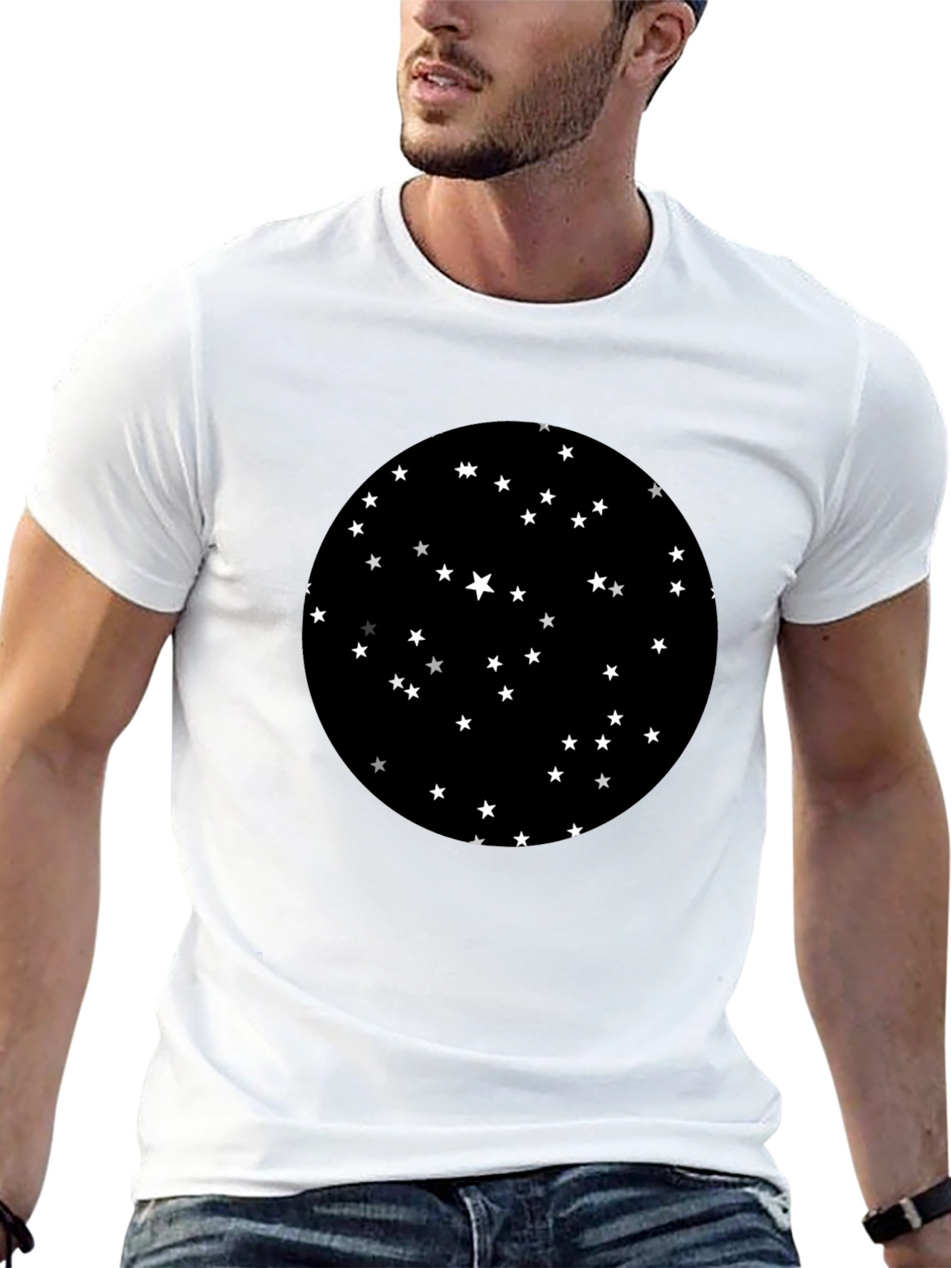 Starry Night Graphic Black T-Shirt