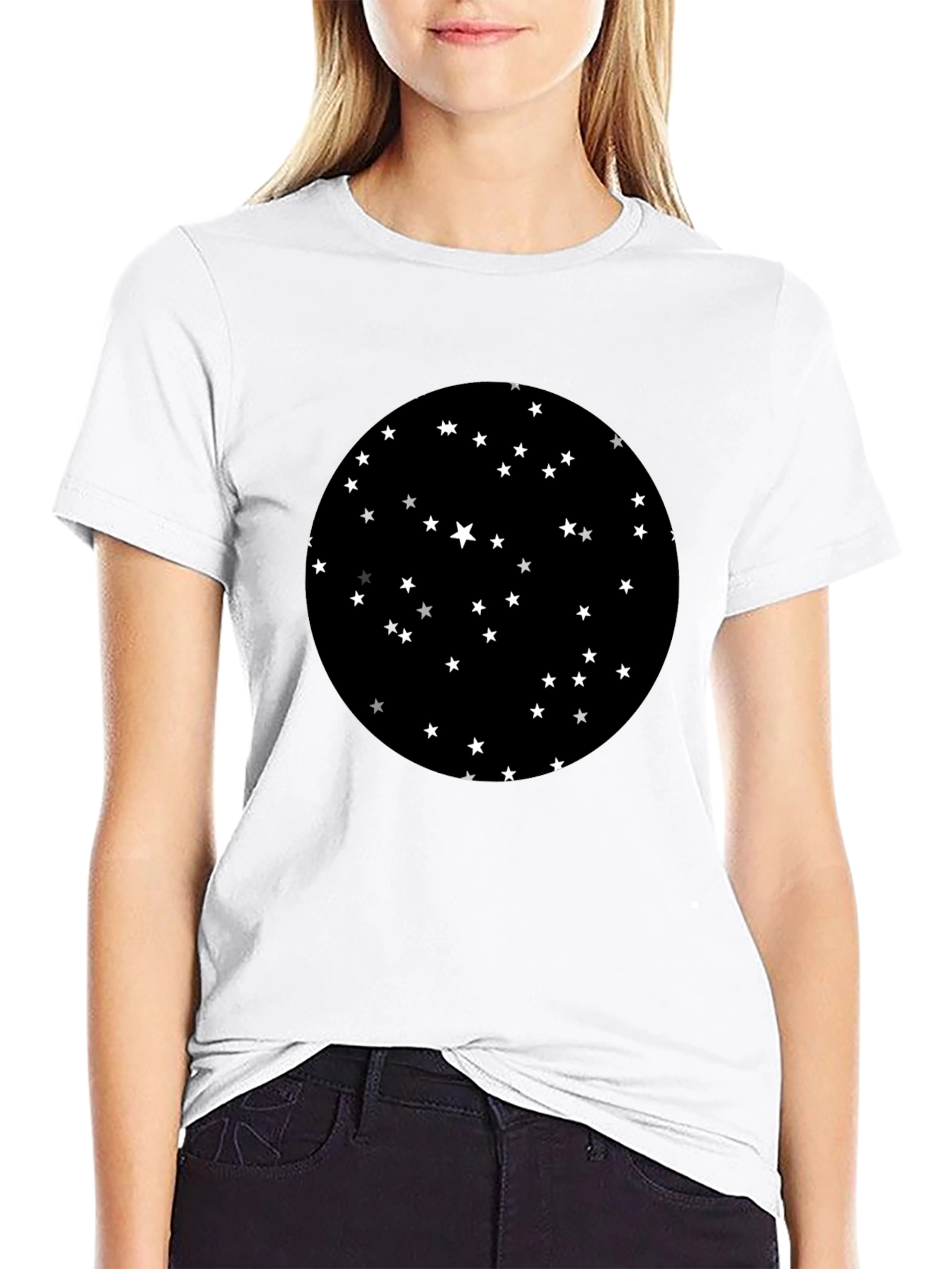 Starry Night Graphic Black T-Shirt