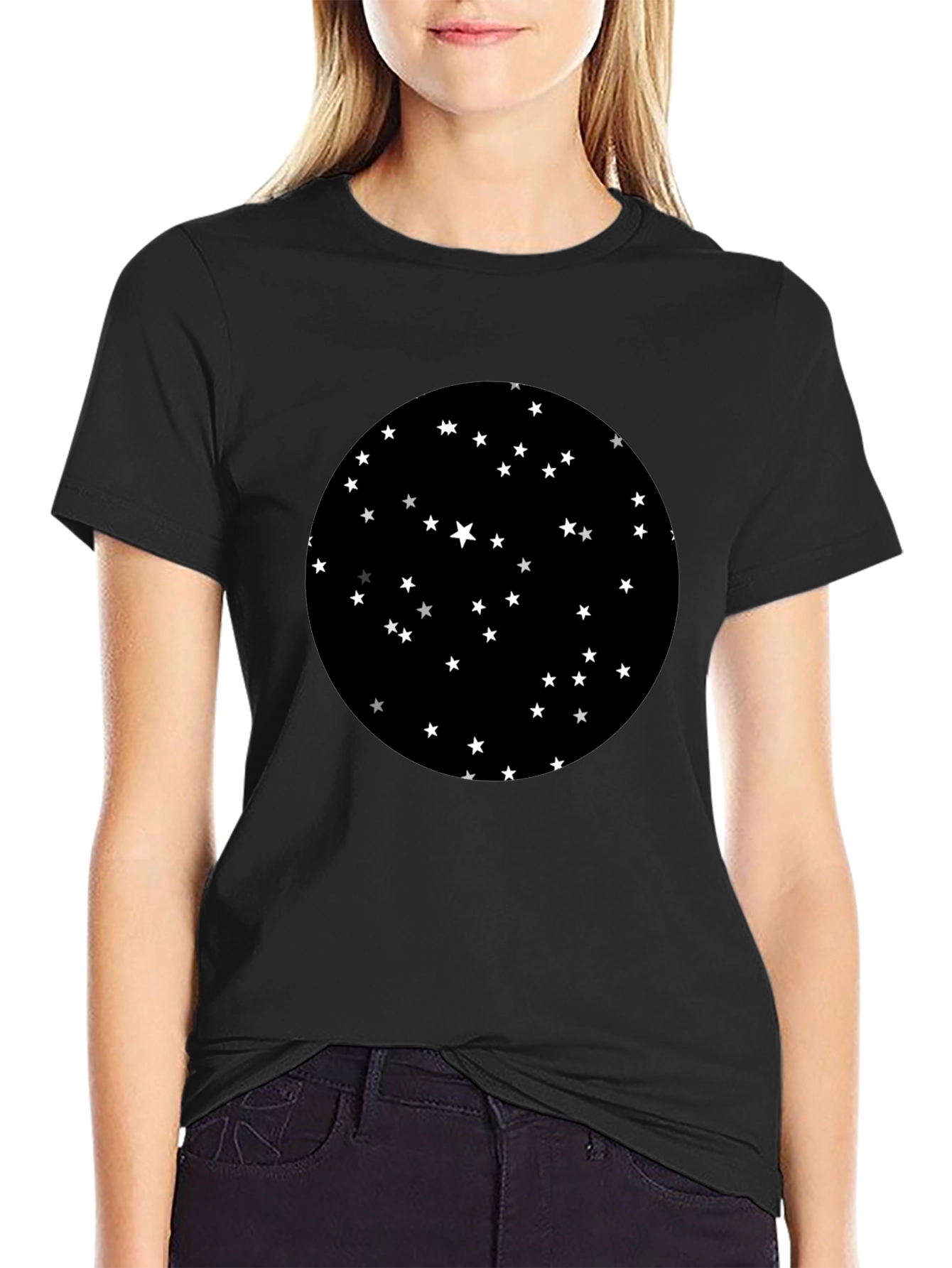 Starry Night Graphic Black T-Shirt