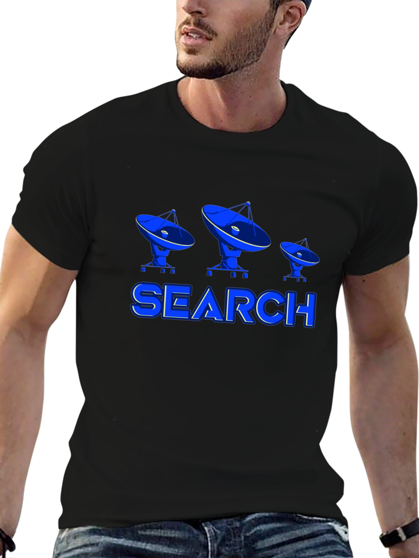 Search For Extraterrestrial Life Black T-Shirt