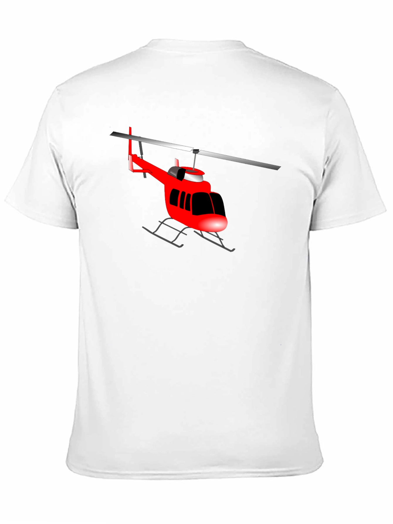 Red Helicopter Graphic T-Shirt - Classic Crew Neck