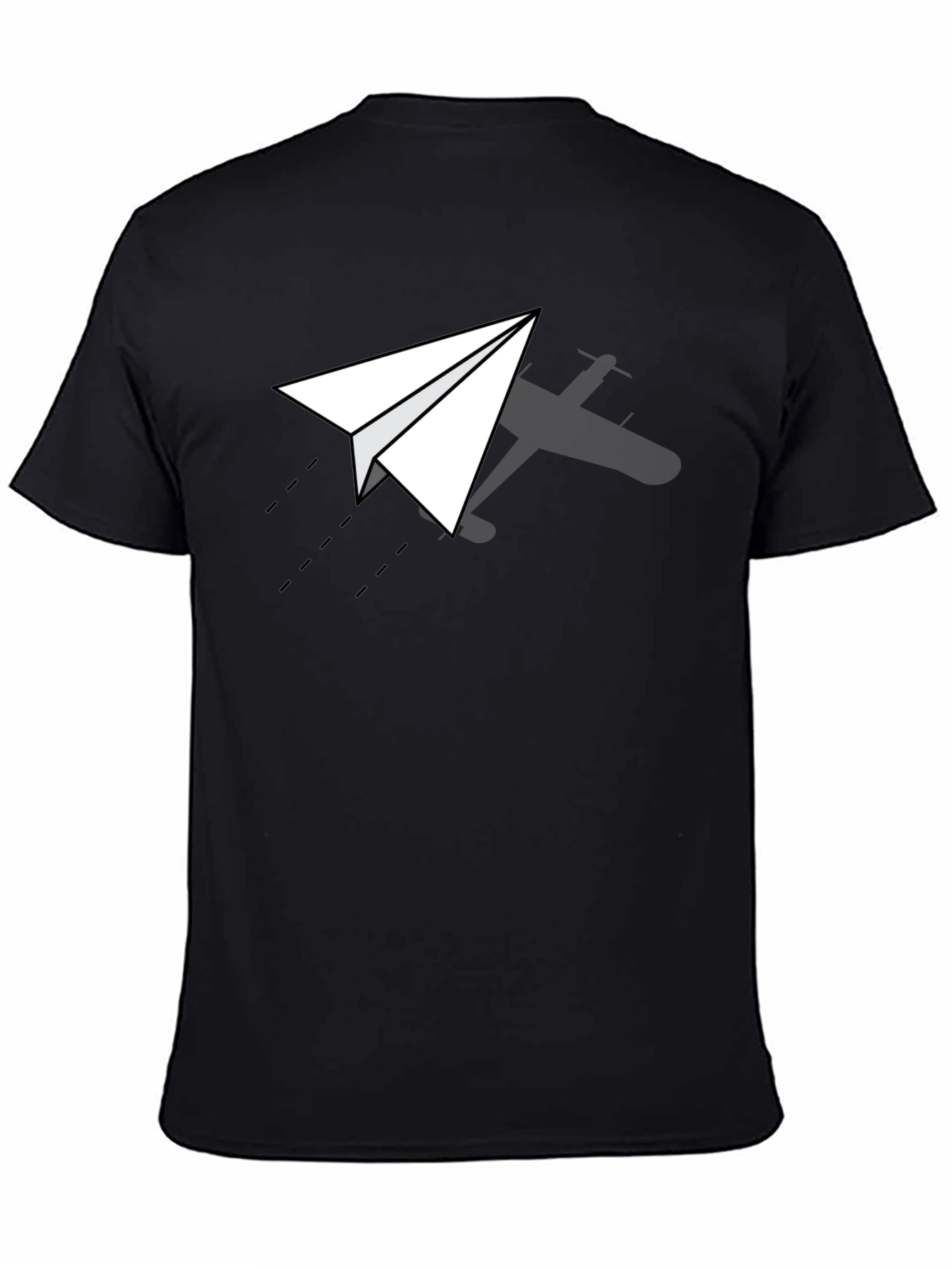 Paper Airplane Graphic Tee - Black T-Shirt