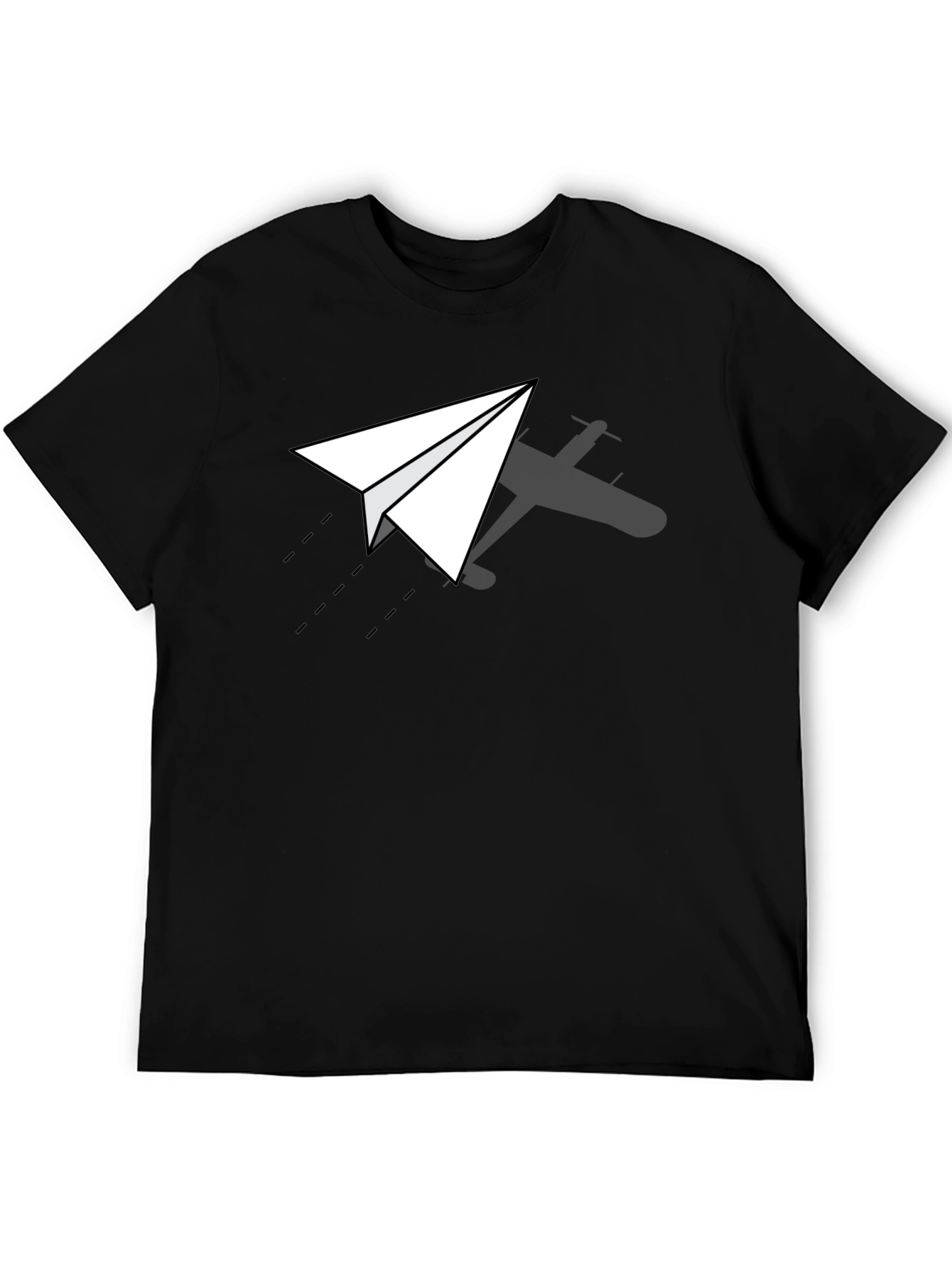Paper Airplane Graphic Tee - Black T-Shirt