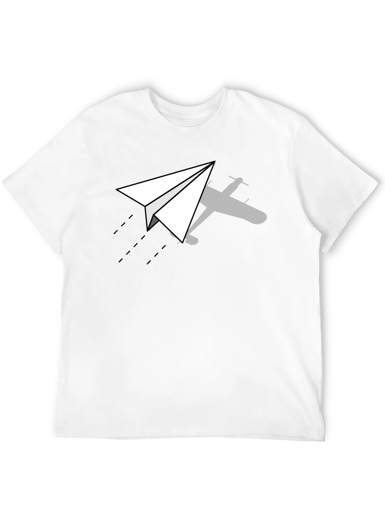Paper Airplane Graphic Tee - Black T-Shirt