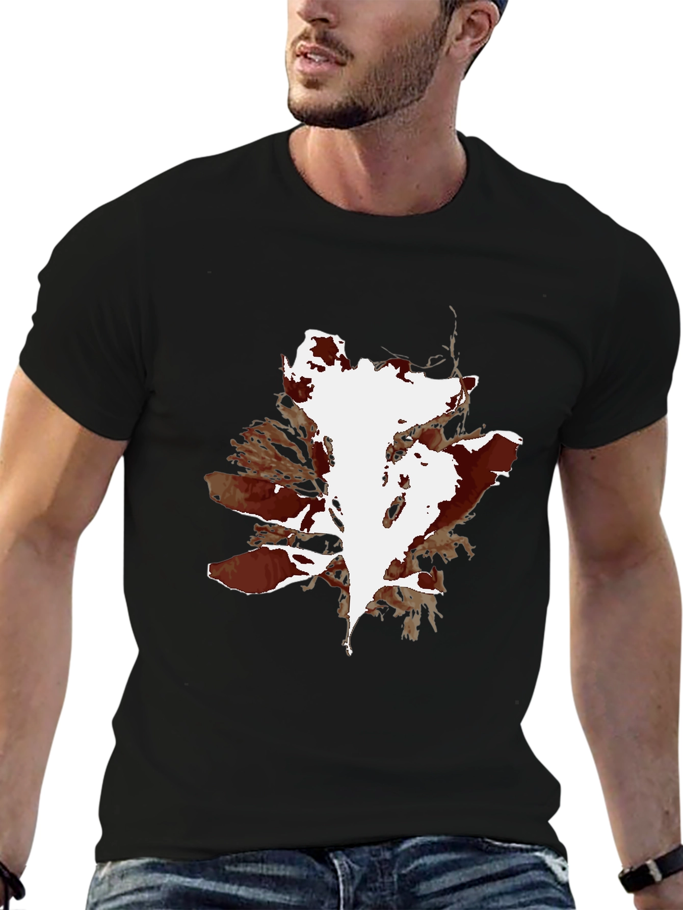 Abstract Print Black T-Shirt