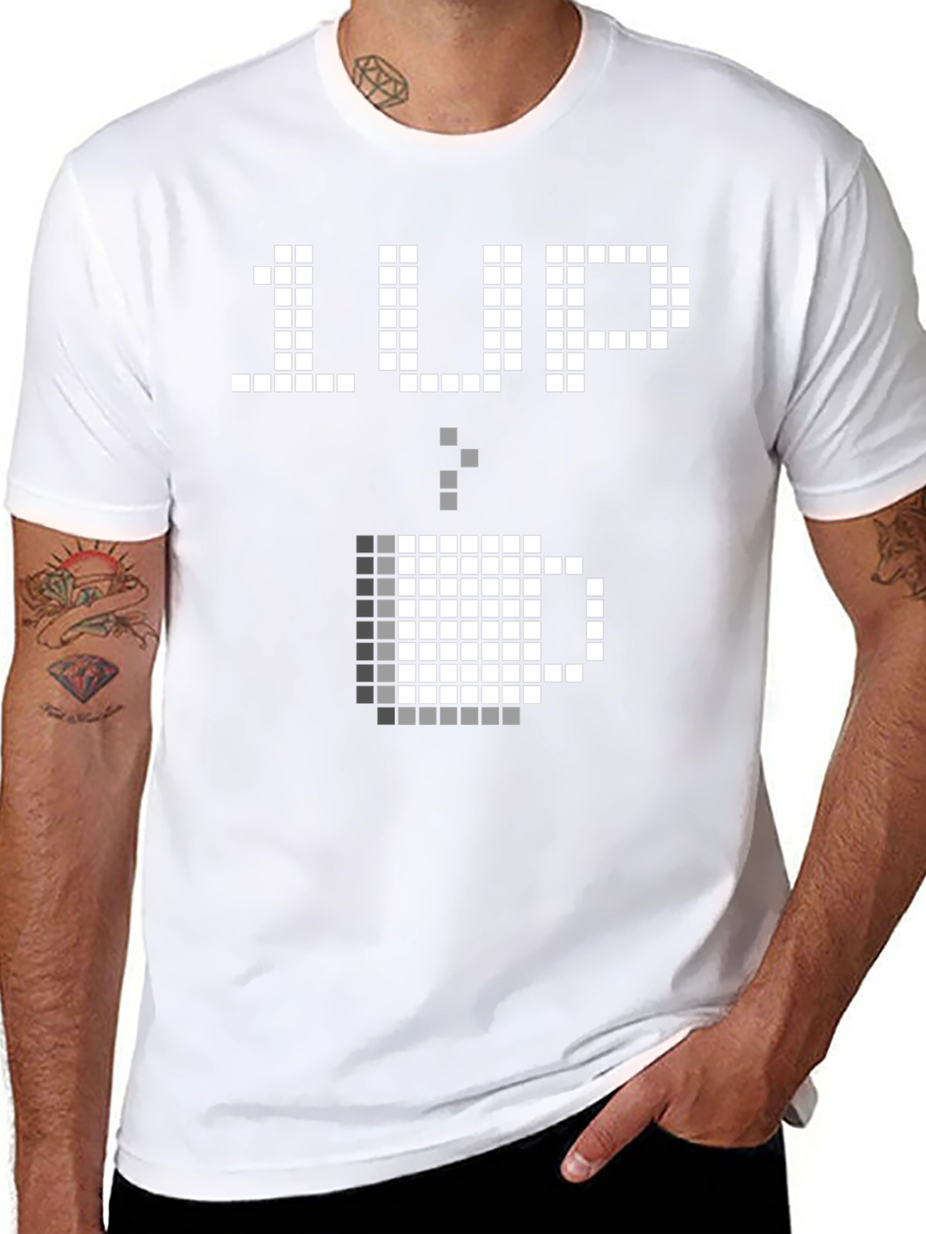 1 Up Coffee T-Shirt - Pixel Art Gamer Tee