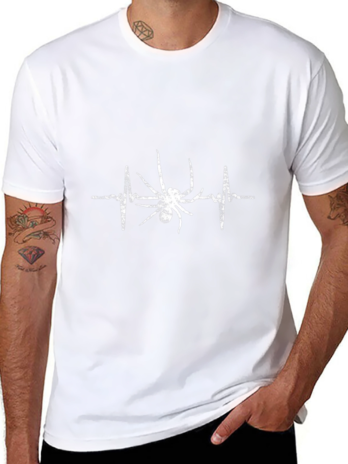 Spider Heartbeat T-Shirt - Creepy Crawly Design