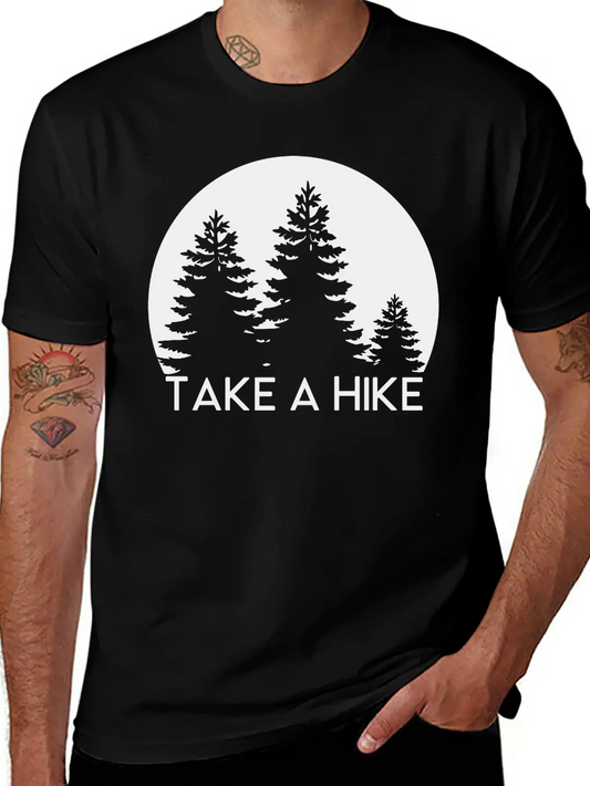 Take A Hike, Nature, Adventure, Explore, Hiking Basic Graphic T-Shirt – Daily Comfort In Soft Cotton