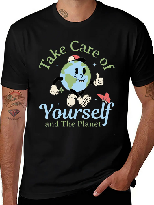 Take Care Of Yourself And The Planet Modern Fit Casual T-Shirt – Clean And Versatile Design