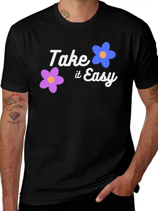 Take It Easy Cute And Cool Gift /design T-shirt Classic Fit Graphic Tee For Daily Comfort – Unisex Cotton Shirt