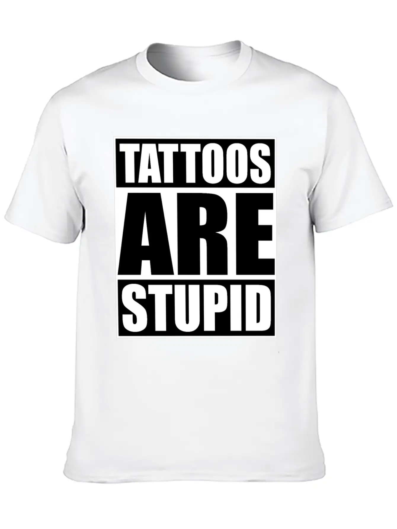 Tattoos Are Stupid Funny Anti Tattoo Lightweight Cotton T-Shirt – Daily Comfort Graphic Shirt
