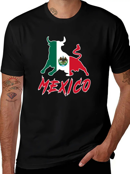 Taurus Mexico With National Flag / Gift Bull Unisex Casual T-Shirt – Clean Design For Daily Comfort