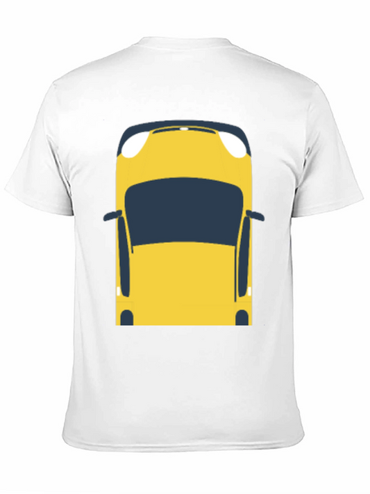 Yellow Car Graphic T-Shirt - Mens Casual Tee