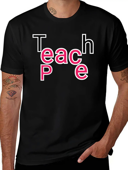"Teach Peace: Spreading Harmony Through Design" Relaxed Everyday Tee – Lightweight And Durable Cotton