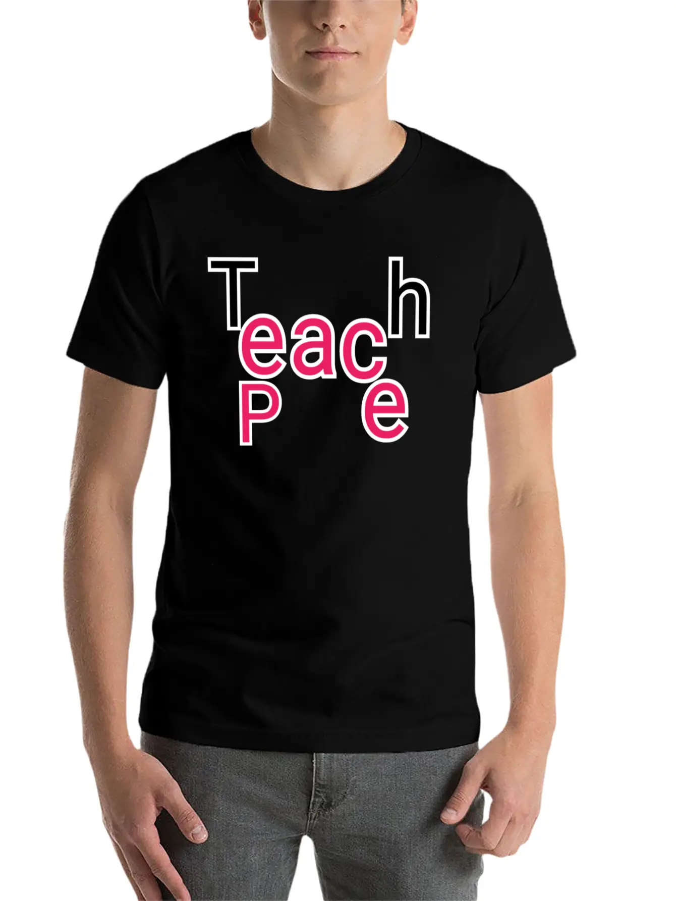 "Teach Peace: Spreading Harmony Through Design" Relaxed Everyday Tee – Lightweight And Durable Cotton