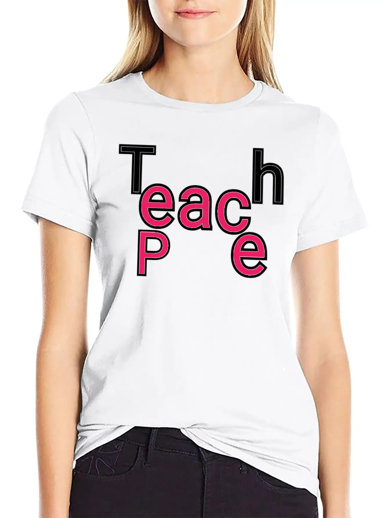 "Teach Peace: Spreading Harmony Through Design" Relaxed Everyday Tee – Lightweight And Durable Cotton