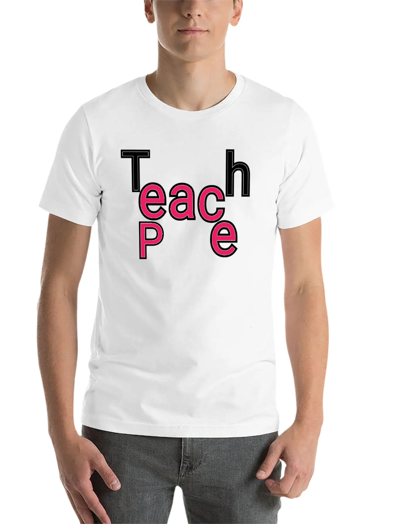 "Teach Peace: Spreading Harmony Through Design" Relaxed Everyday Tee – Lightweight And Durable Cotton