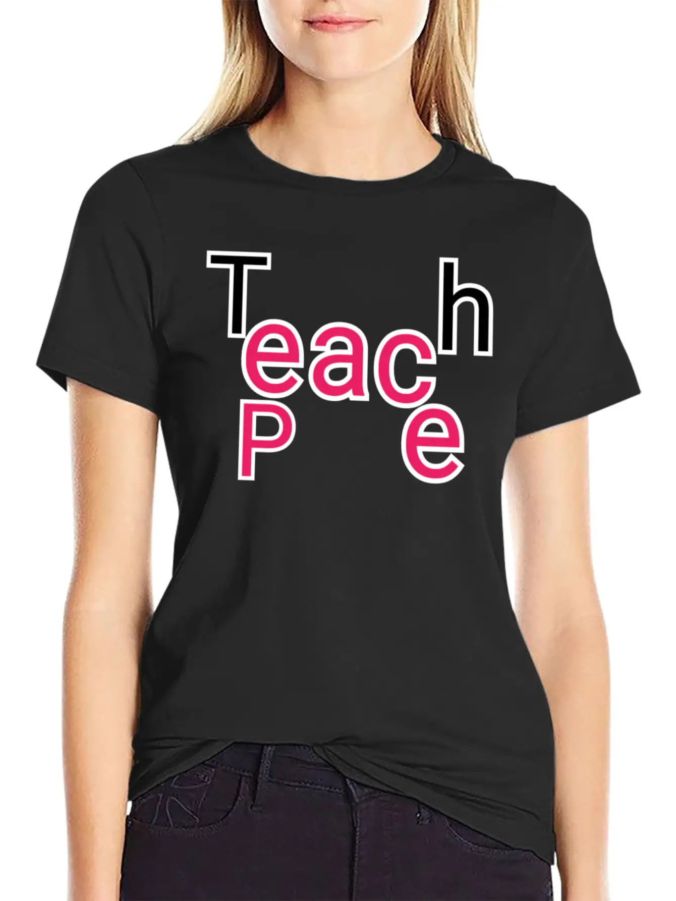"Teach Peace: Spreading Harmony Through Design" Relaxed Everyday Tee – Lightweight And Durable Cotton