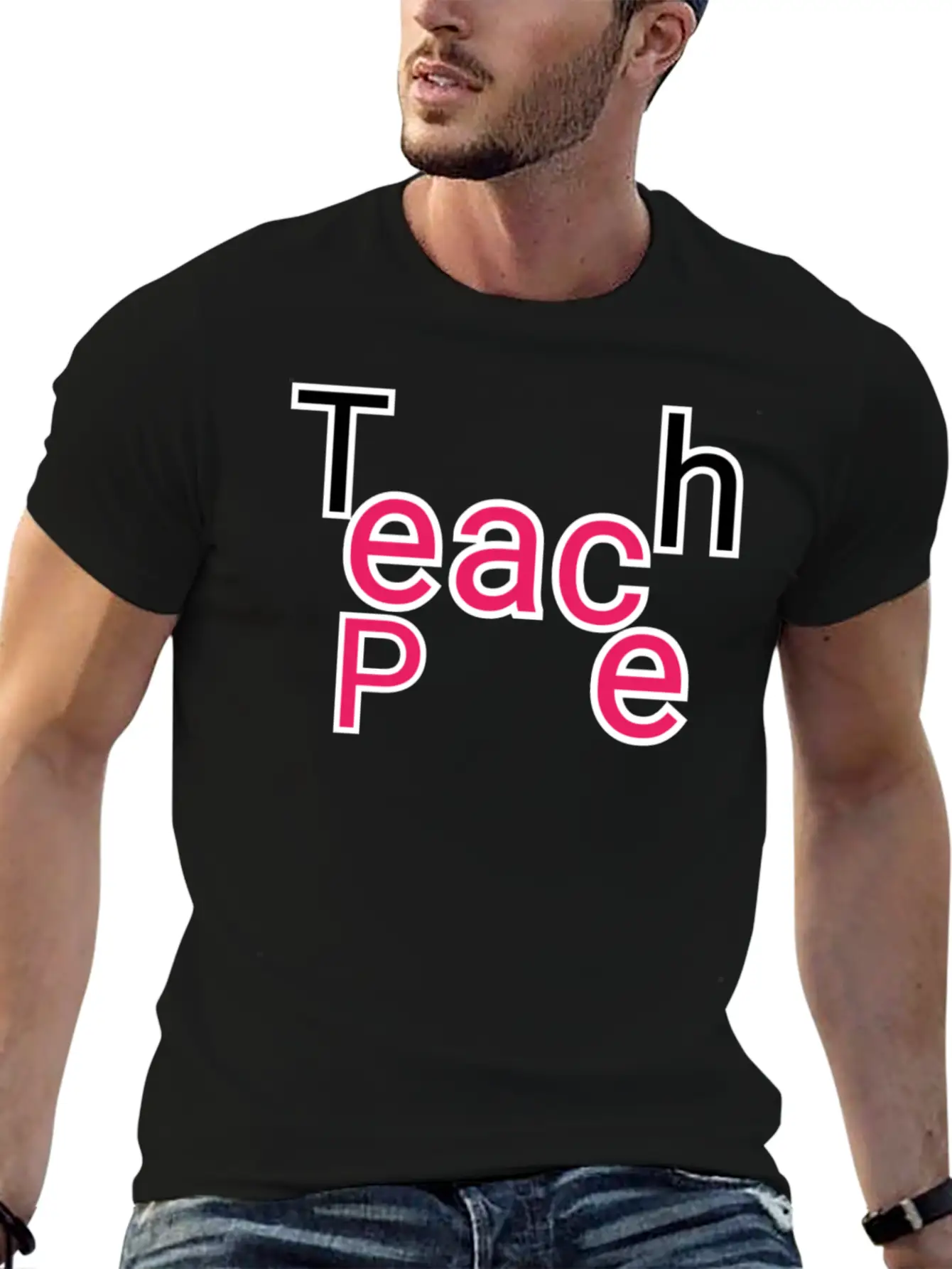 "Teach Peace: Spreading Harmony Through Design" Relaxed Everyday Tee – Lightweight And Durable Cotton
