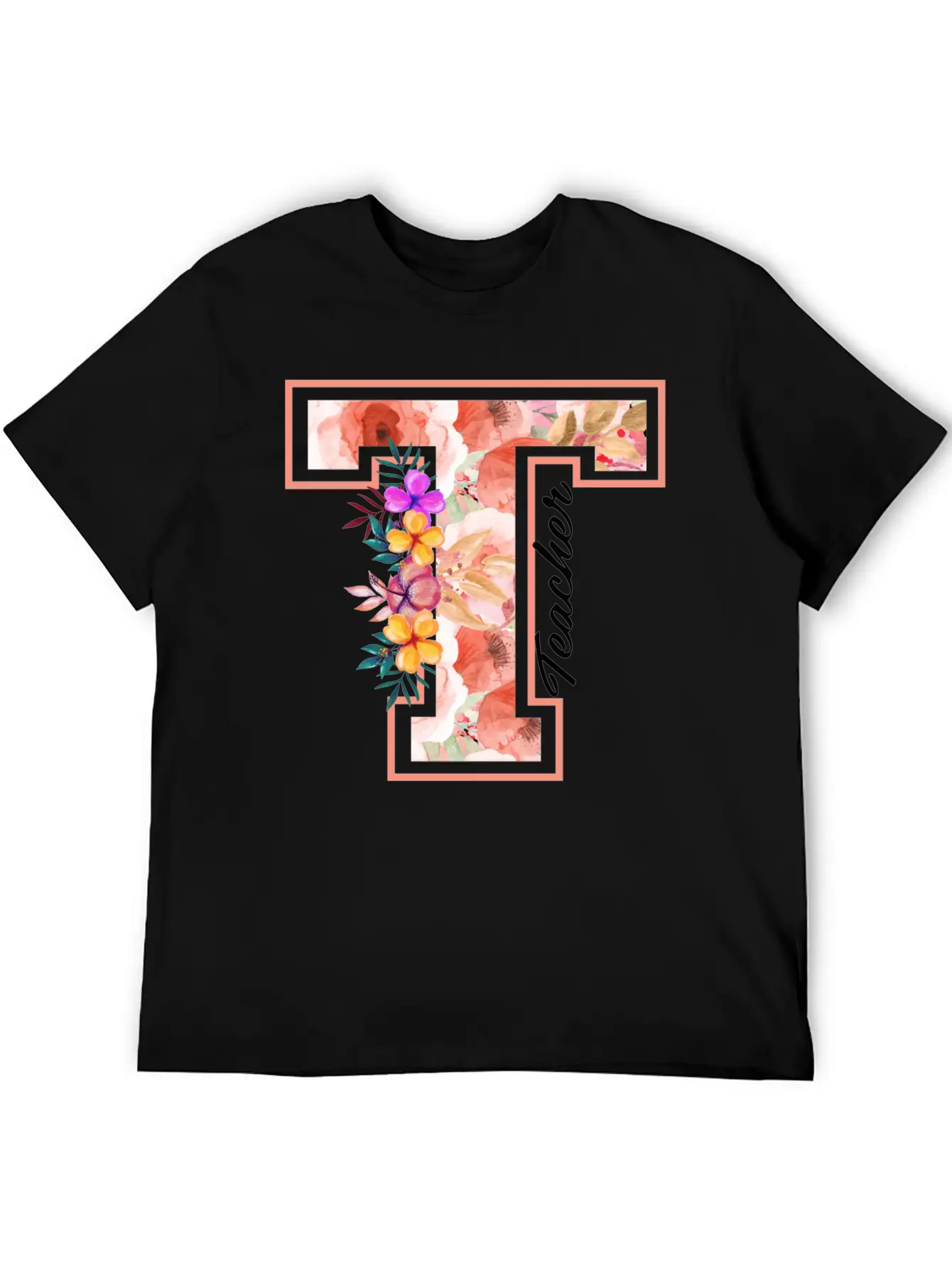 Teacher Floral Modern Fit Casual T-Shirt – Clean And Versatile Design