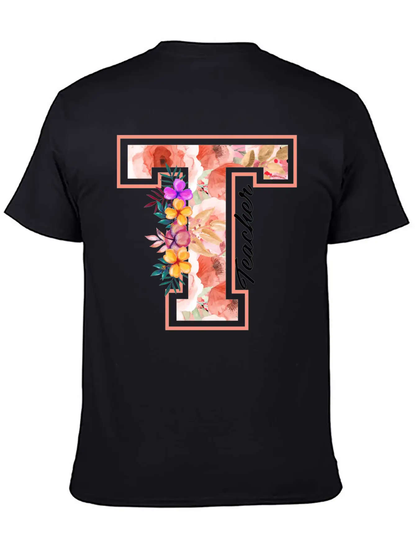 Teacher Floral Modern Fit Casual T-Shirt – Clean And Versatile Design