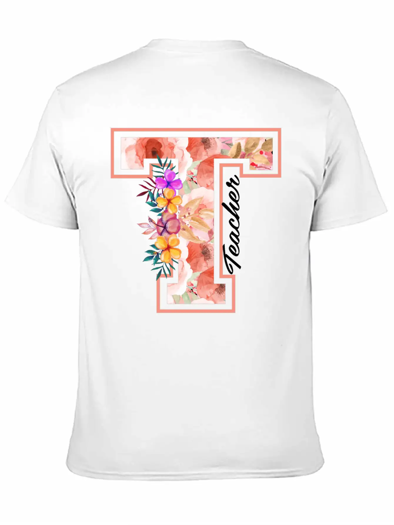 Teacher Floral Modern Fit Casual T-Shirt – Clean And Versatile Design