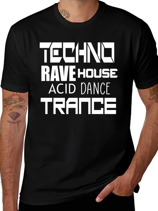 Techno Trance Dance Unisex Casual T-Shirt ��� Clean Design For Daily Comfort