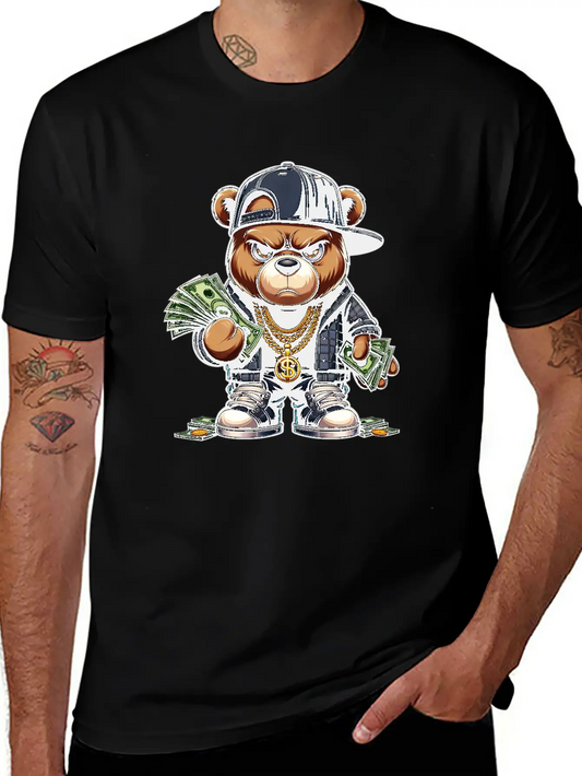 Teddy Bear With Money Relaxed Everyday Tee – Lightweight And Durable Cotton