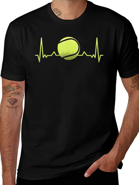 Tennis Heartbeat ECG Tennis Player Tennis Trainer Unisex Casual T-Shirt – Clean Design For Daily Comfort