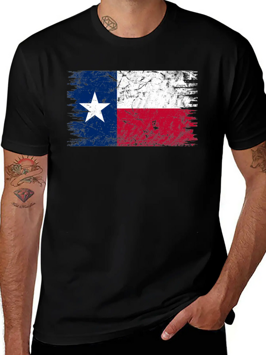Texas Distressed State Flag Modern Fit Casual T-Shirt – Clean And Versatile Design