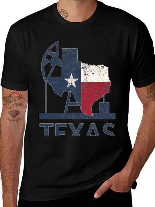 Texas Map USA Oil Essential Cotton Tee For Daily Outfits – Unisex Style