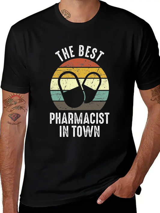 The Best Pharmacist In Town Vintage Pharmacy Modern Fit Casual T-Shirt – Clean And Versatile Design