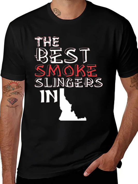 The Best Smoke Slingers In Idaho Barbecue Lightweight Cotton T-Shirt – Daily Comfort Graphic Shirt