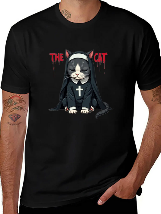 The Cat Nun – Cute & Whimsical Cartoon Art Unisex Casual T-Shirt – Clean Design For Daily Comfort