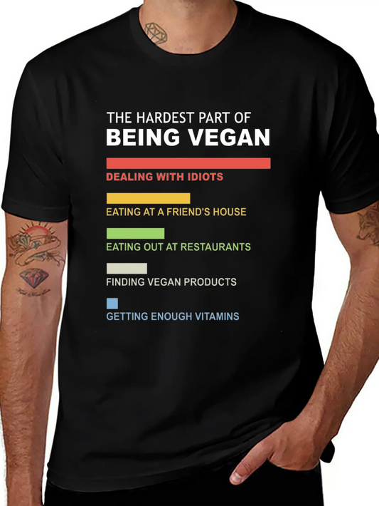 The Hardest Part Of Being Vegan / Vegan Retro Classic Fit Graphic Tee For Daily Comfort – Unisex Cotton Shirt