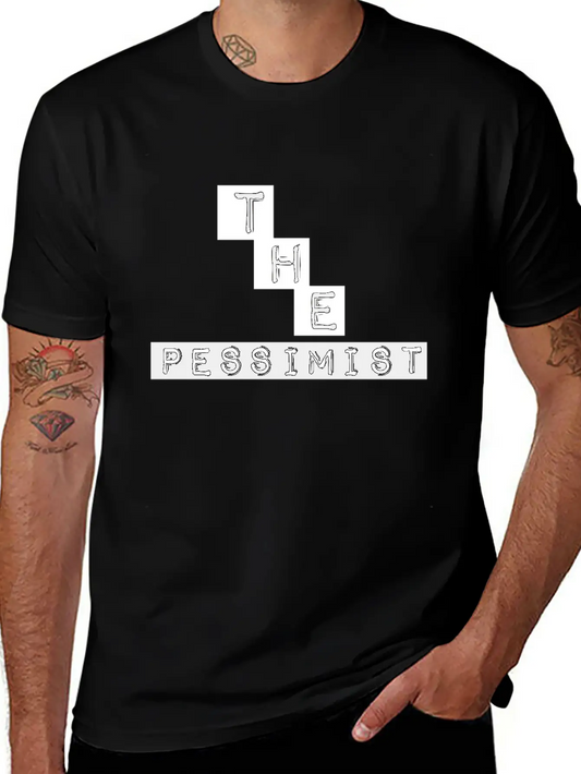 "The Pessimist" Abstract Design Basic Graphic T-Shirt – Daily Comfort In Soft Cotton