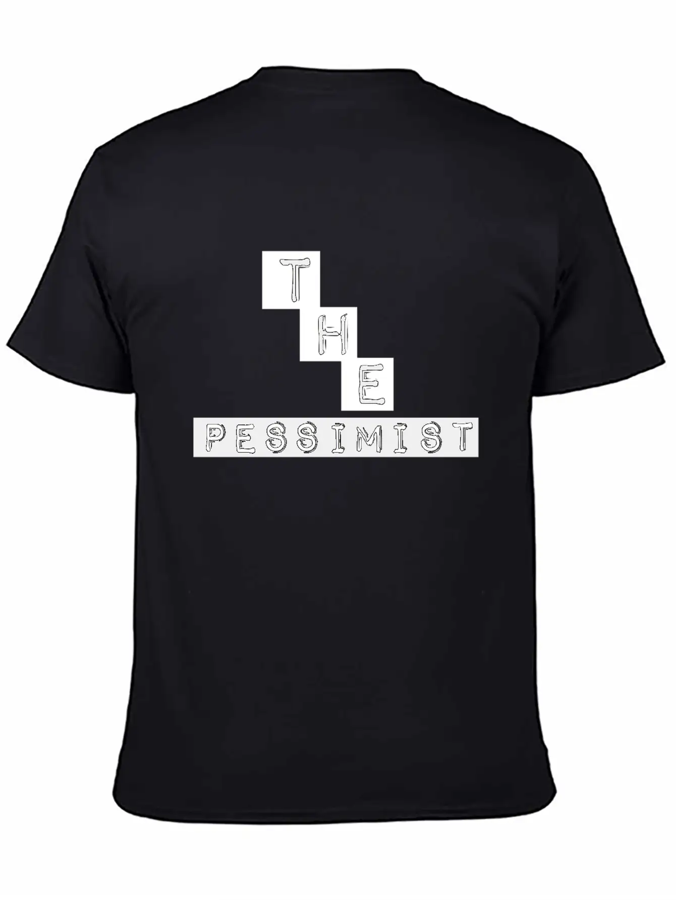 "The Pessimist" Abstract Design Basic Graphic T-Shirt – Daily Comfort In Soft Cotton