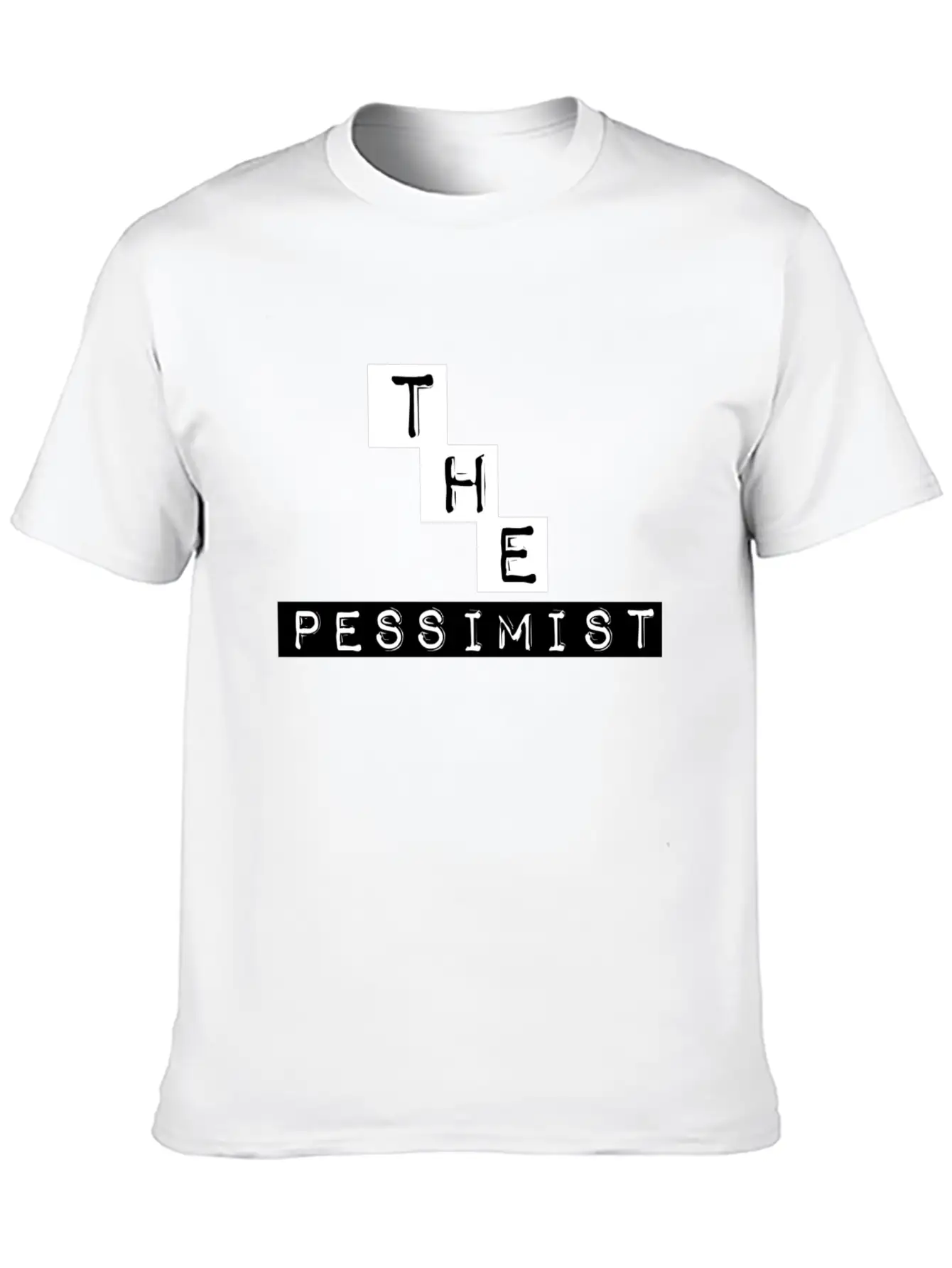 "The Pessimist" Abstract Design Basic Graphic T-Shirt – Daily Comfort In Soft Cotton