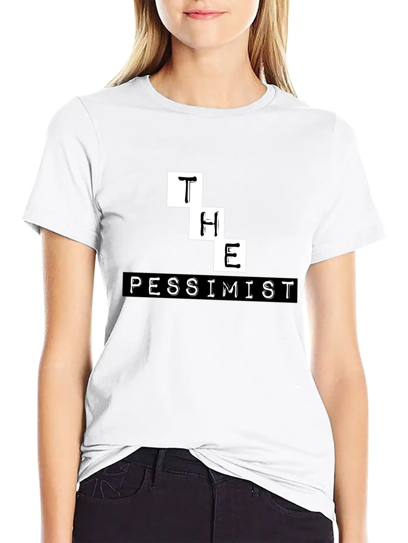 "The Pessimist" Abstract Design Basic Graphic T-Shirt – Daily Comfort In Soft Cotton