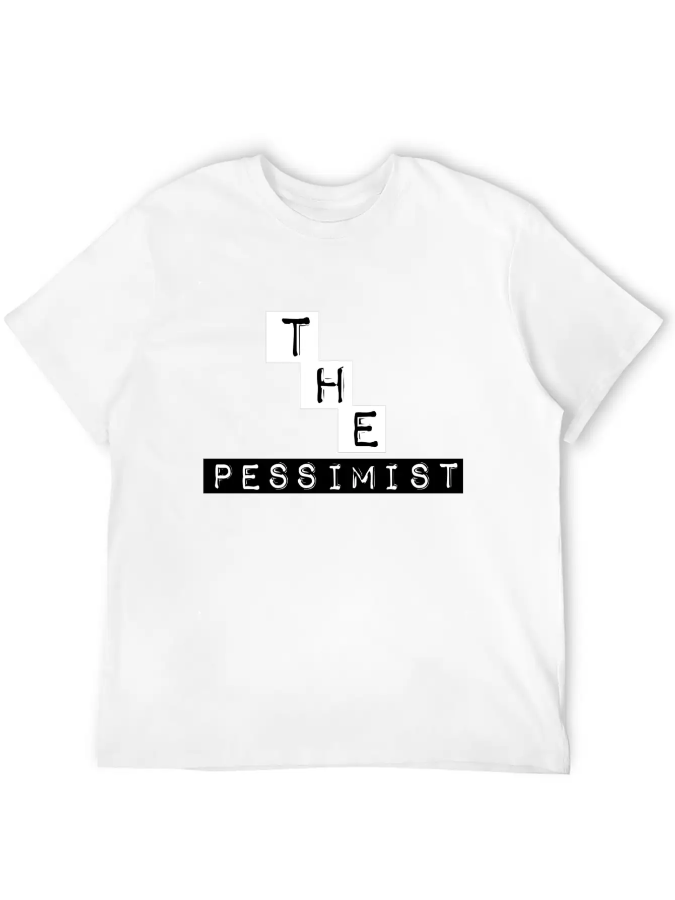"The Pessimist" Abstract Design Basic Graphic T-Shirt – Daily Comfort In Soft Cotton