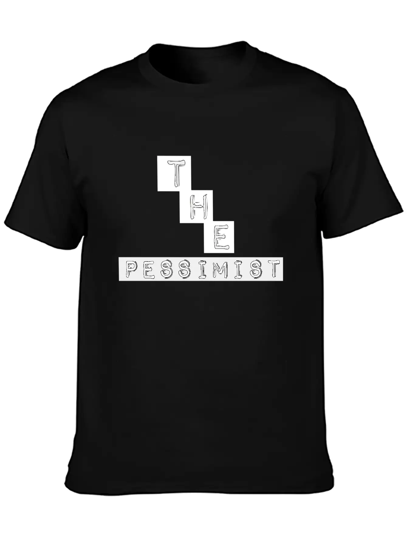 "The Pessimist" Abstract Design Basic Graphic T-Shirt – Daily Comfort In Soft Cotton